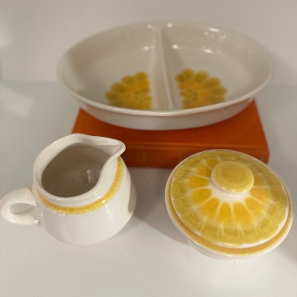 Vintage Franciscan Sundance cream/sugar divided dish set - Picture 2 of 5